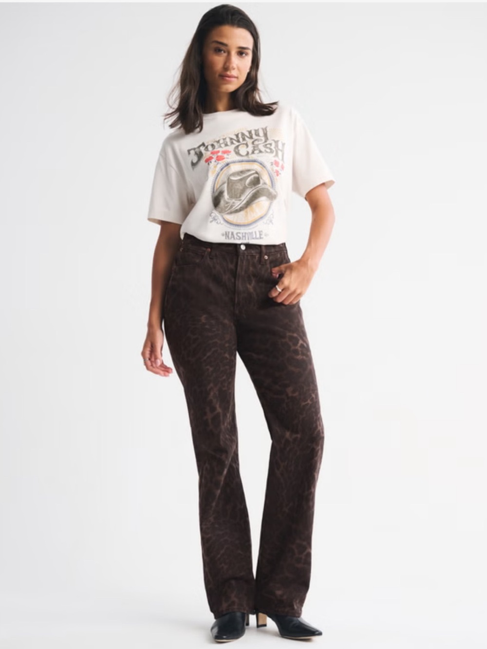 A&F leopard print 90s relaxed jean size 28s